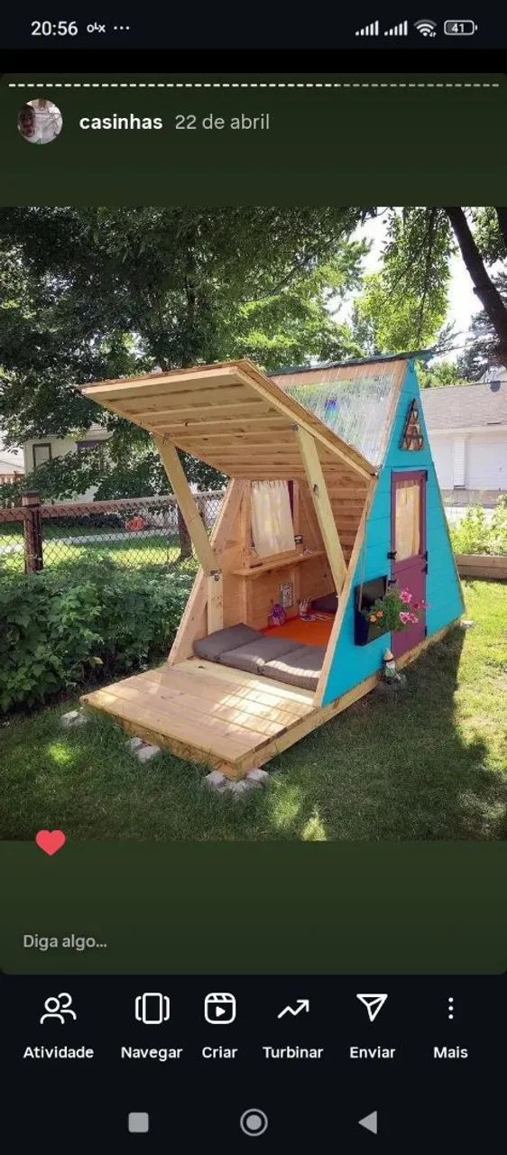 Chalé infantil de madeira 