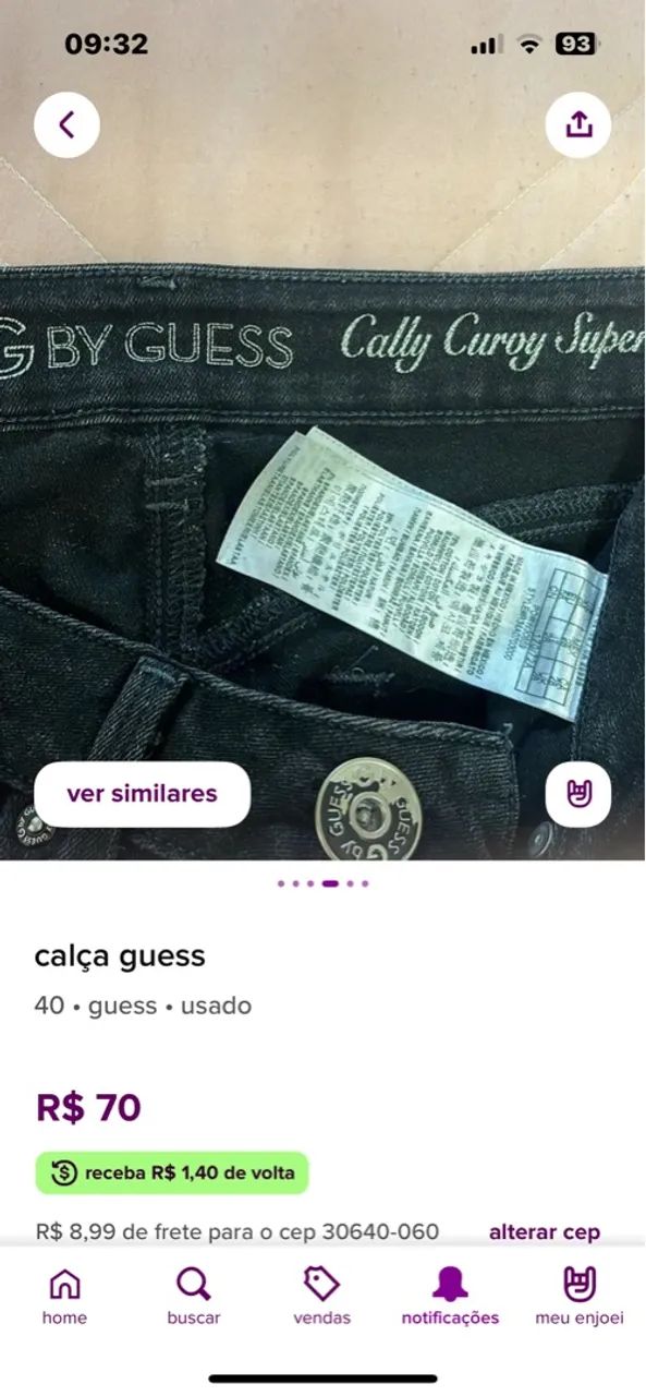 Calça Guess Jeans Preta - Tamanho 40 - Foto 4