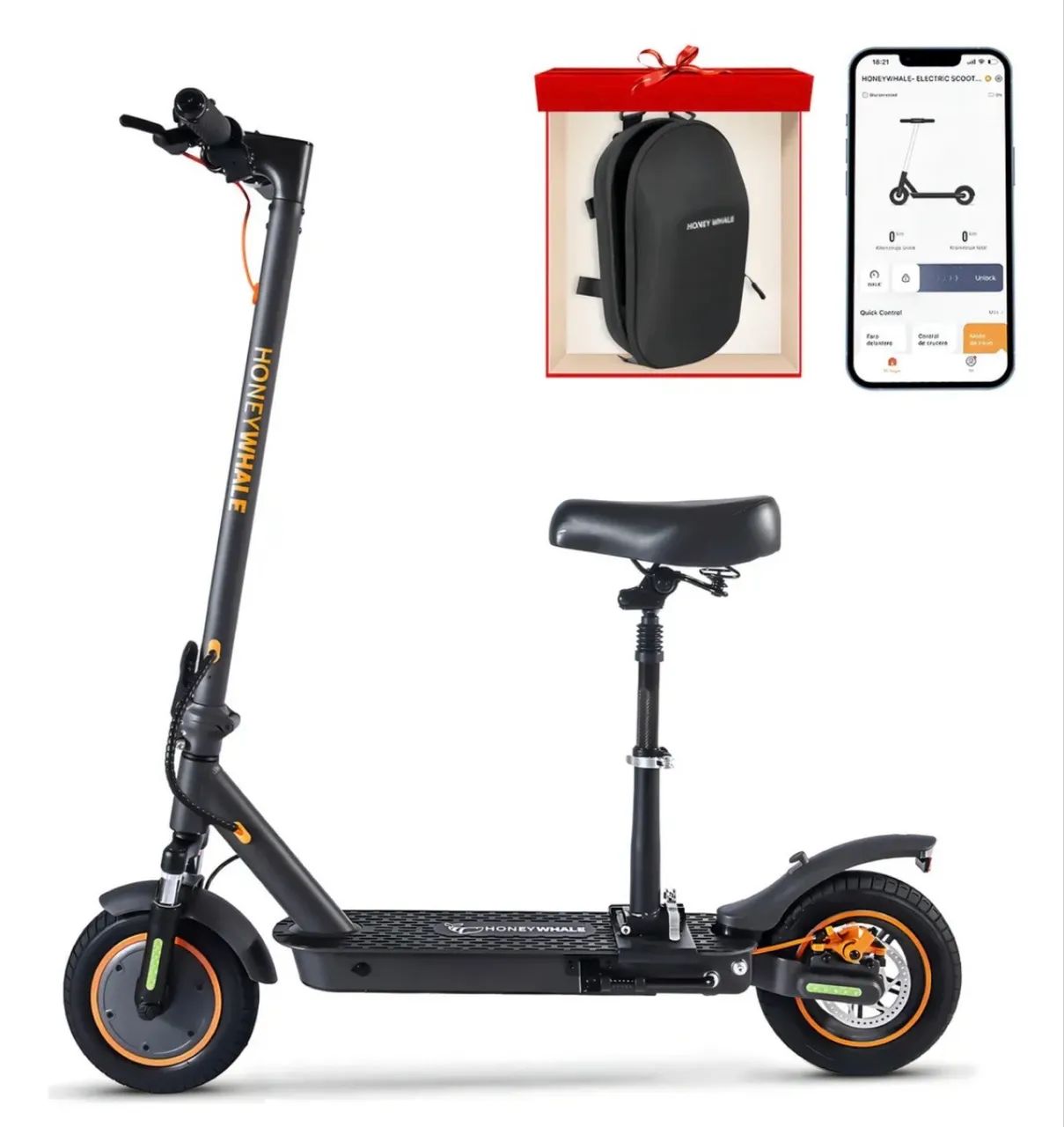 Patinete Elétrico HONEYWHALE aceito trocas carros ou motos  - Foto 6