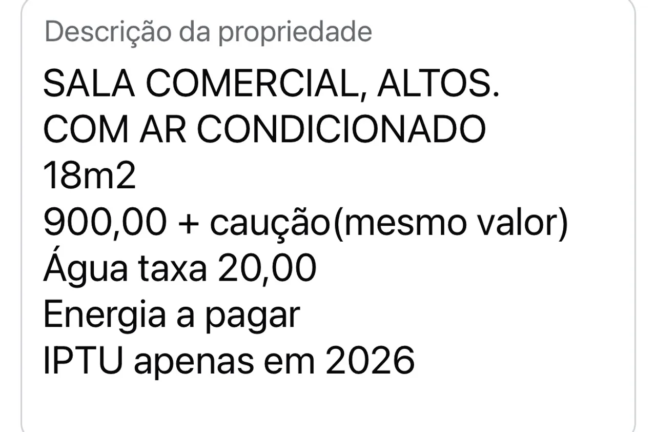 Alugo salas comerciais 