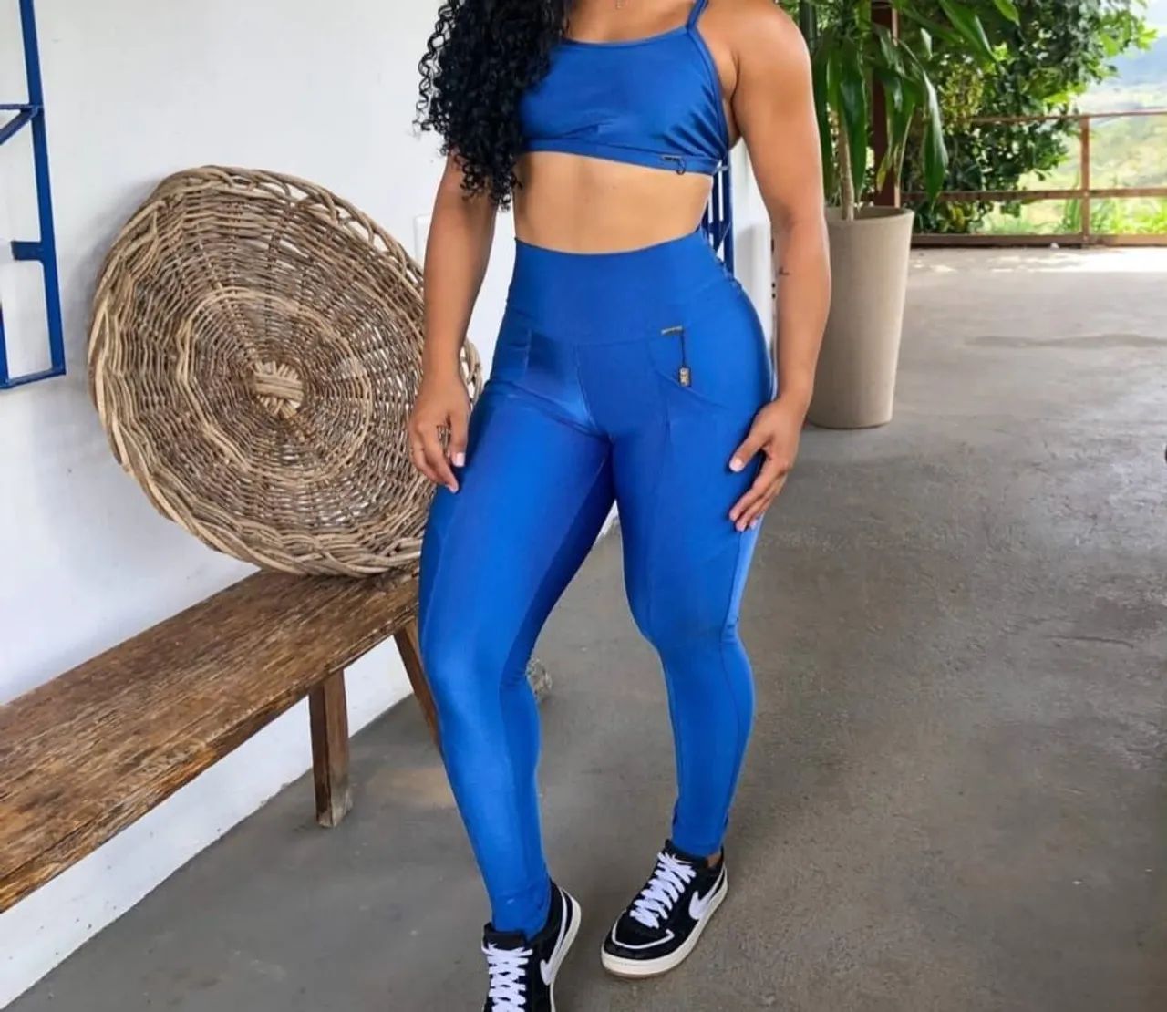 Conjunto de treino azul - Top e Legging