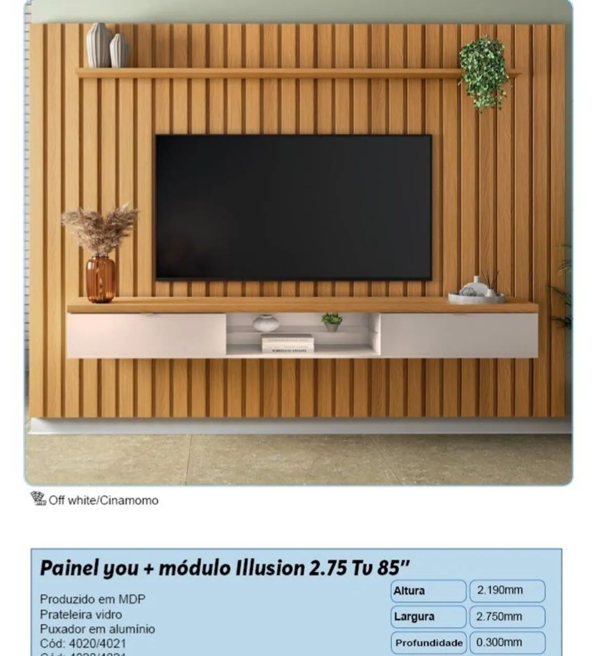 Painel para TV you + módulo Illusion 2.75 Tv 85''