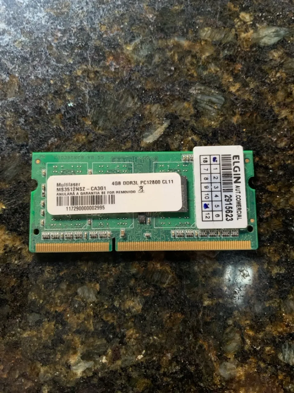 DDR3 4gb 12800mhz notebook usado