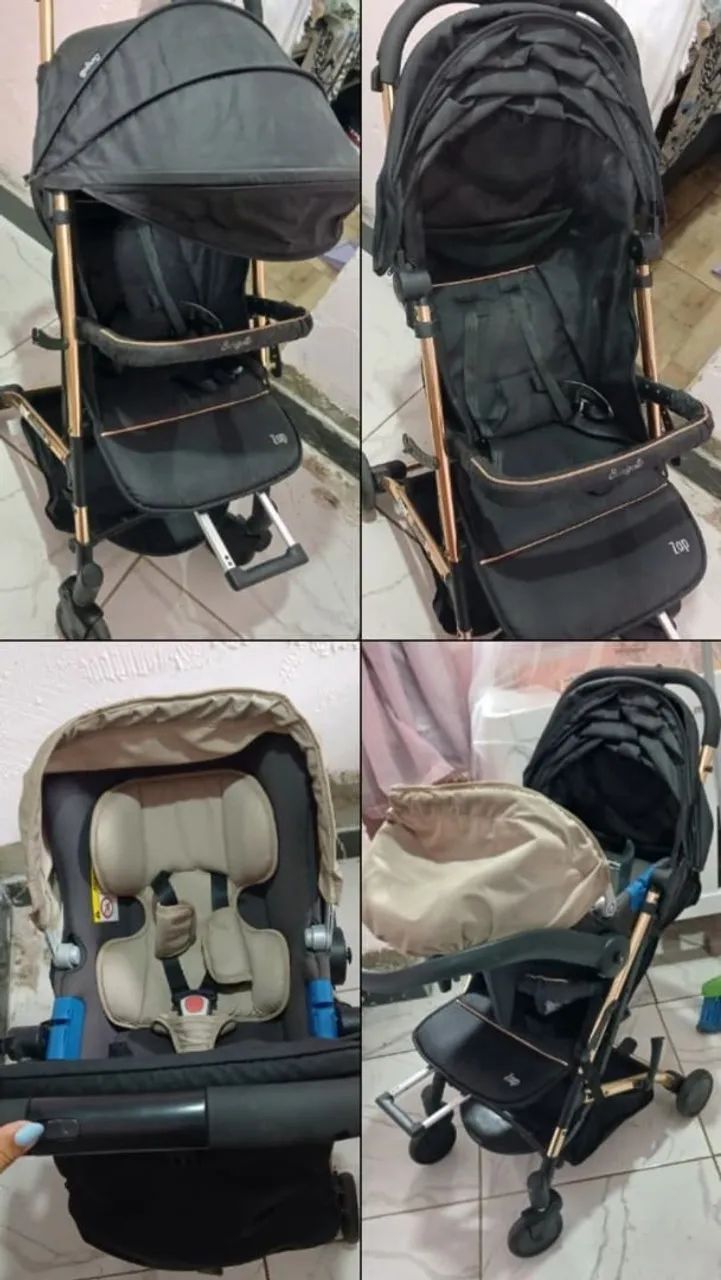 Carrinho de bebê com Bebê conforto