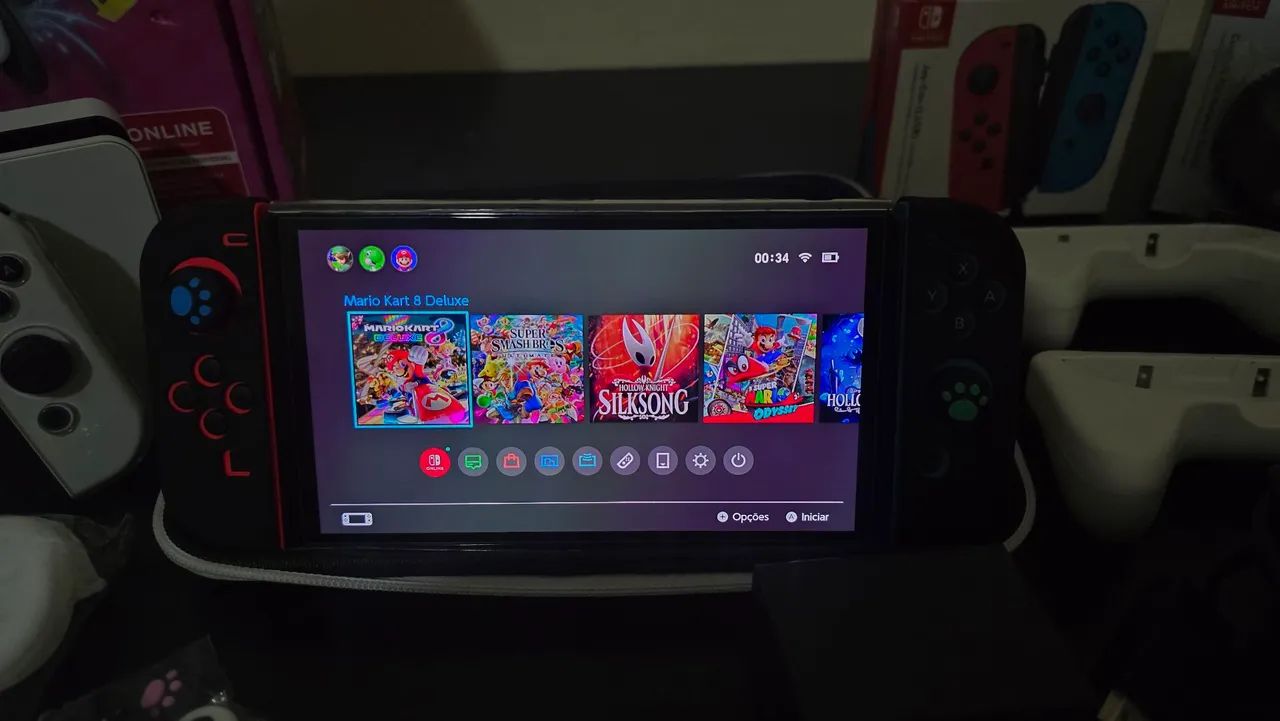 ? Nintendo Switch OLED Completo + 2 Pares de Joy-Con + Pro Controller Original - Foto 5