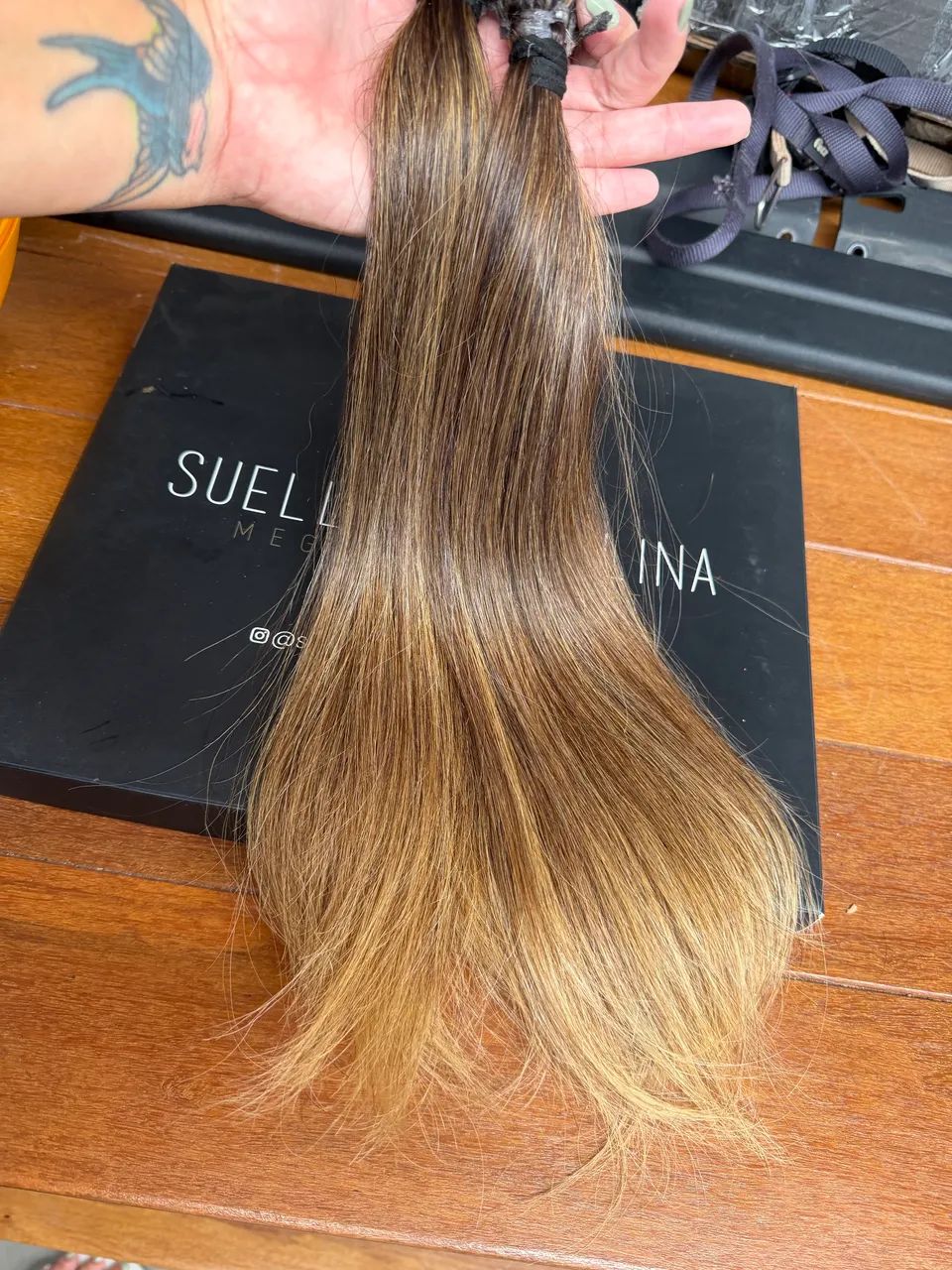 Cabelo brasileiro do Sul, 100g, 40cm, loiro mesclado
