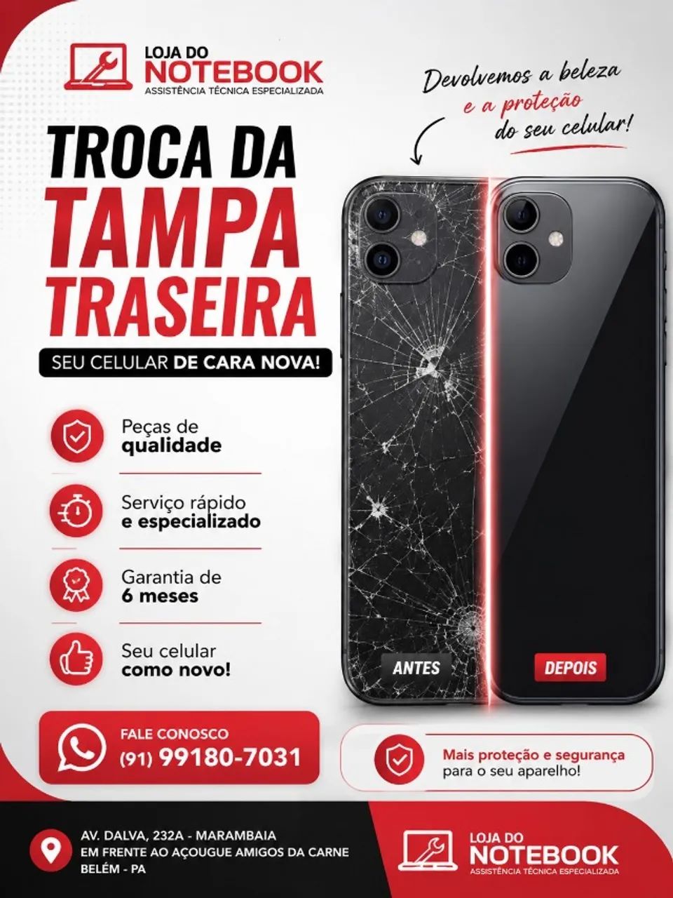 troca de tampa traseira iphone