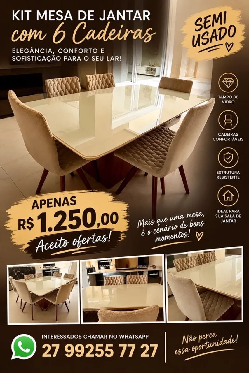 Mesa completa com cadeiras - Foto 4