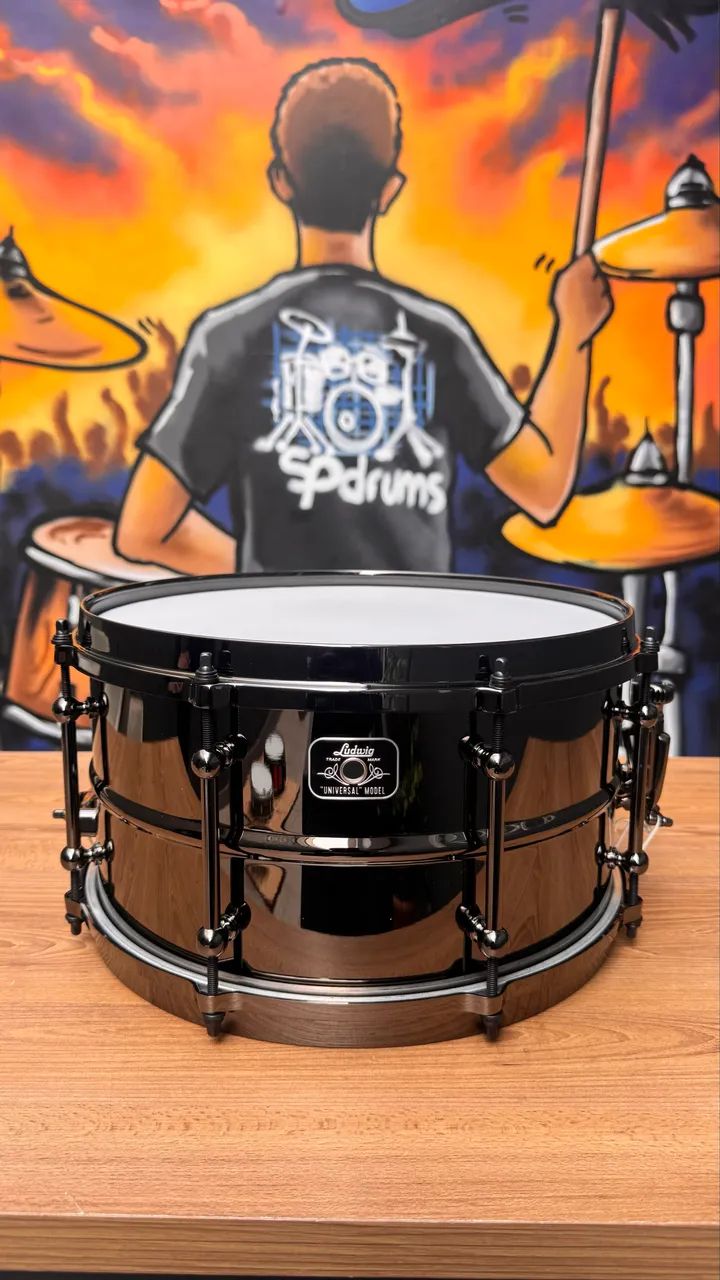 Caixa Ludwig Universal Model Brass 13x7 Black Nickel Aros Die Cast
