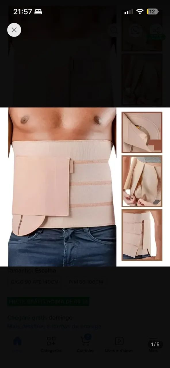 Faixa elástica abdominal 