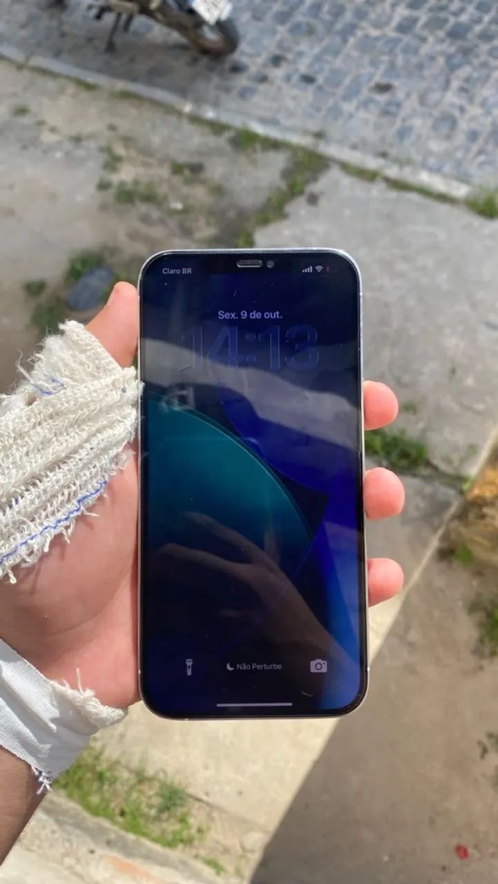 IPHONE 12 pro max branco perfeito estado (Face ID off) troco em iPhone 13 - Foto 3