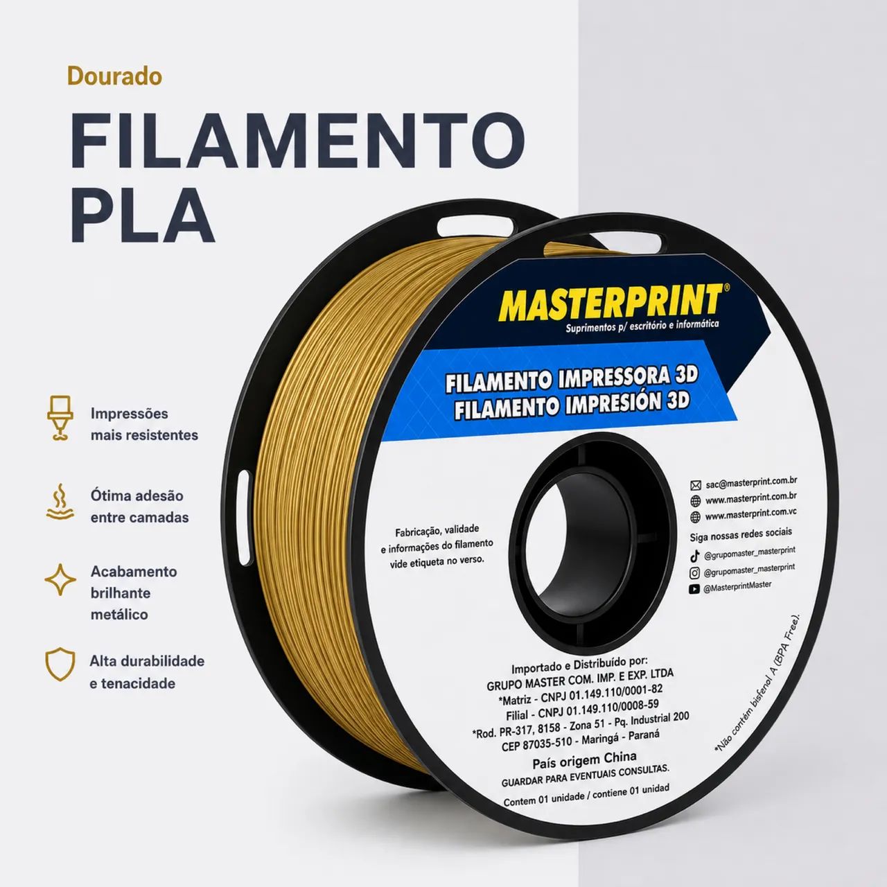 FILAMENTO PLA DOURADO