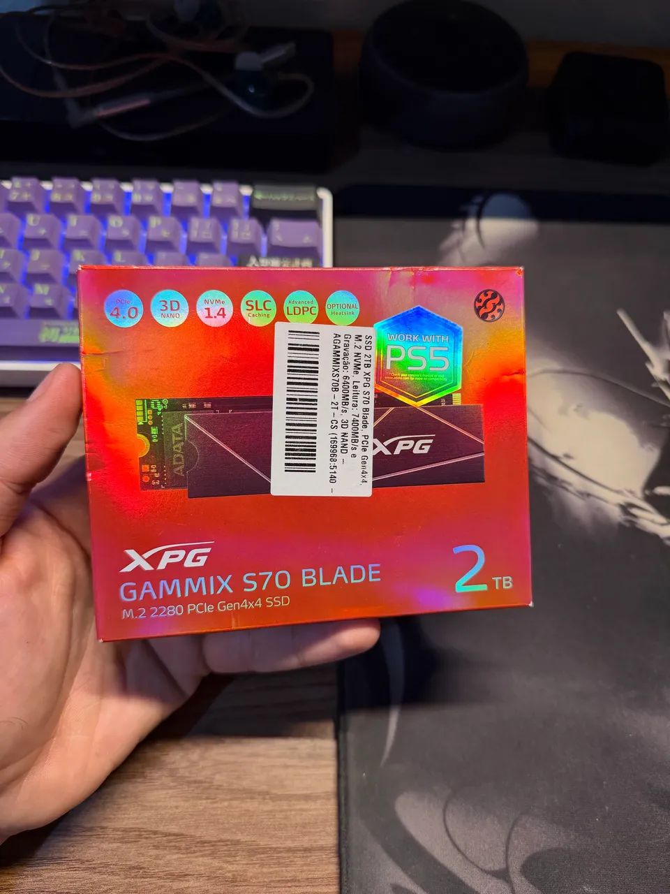 SSD 2TB XPG PCI4 gen 4 (7400mb/6400mbs)