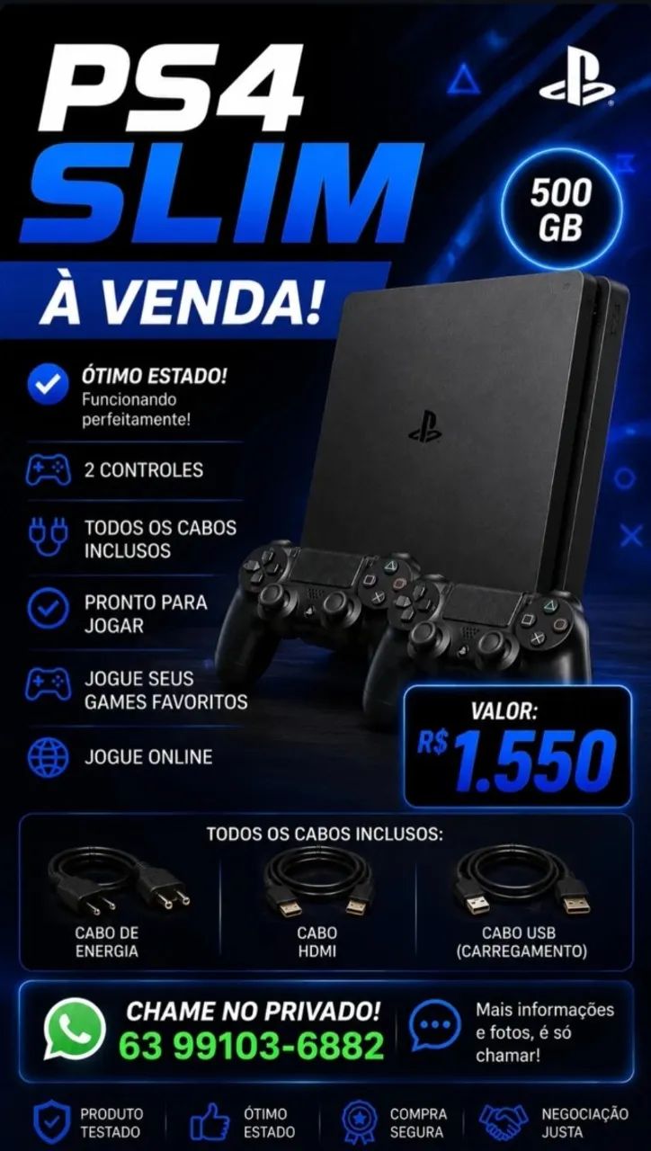 PS4 SLIM A VENDA 