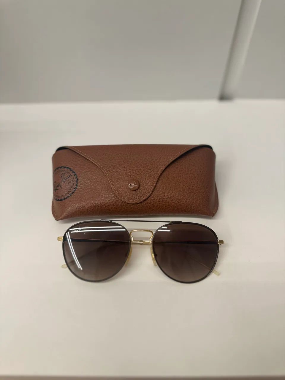 Óculos de sol Ray-ban Dourado e Marrom - Foto 2