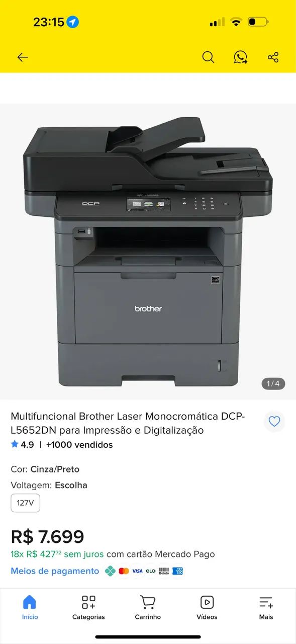 Impressora brother dcp l5602dn 