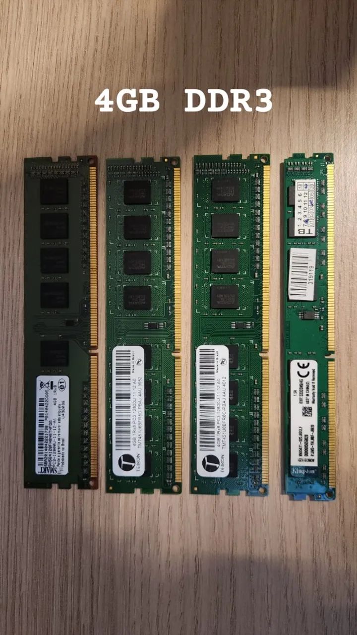 Kit 4 memórias RAM DDR3 4GB