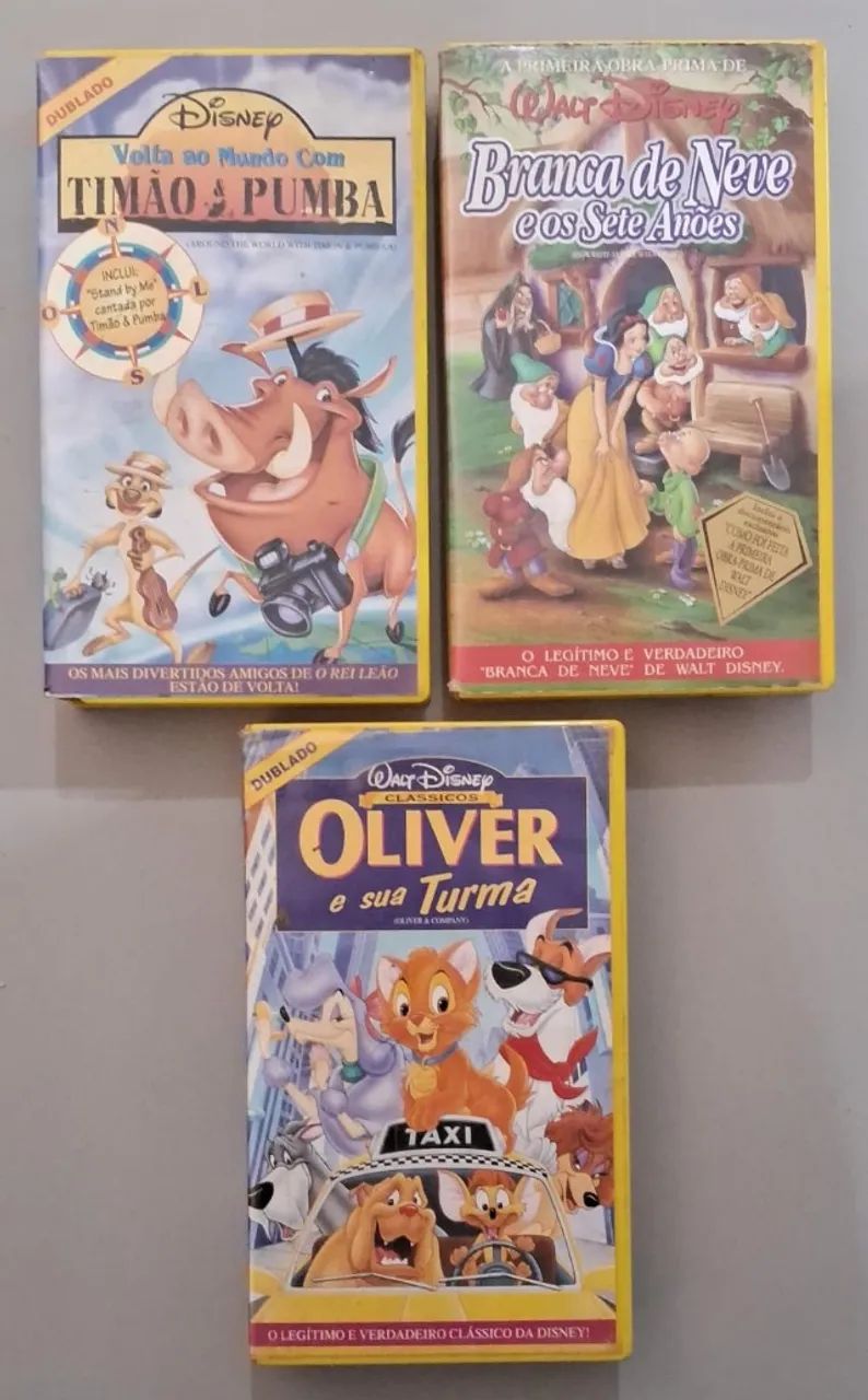 VHS Disney Volta ao Mundo com Timão e Pumba Branca de Neve Oliver