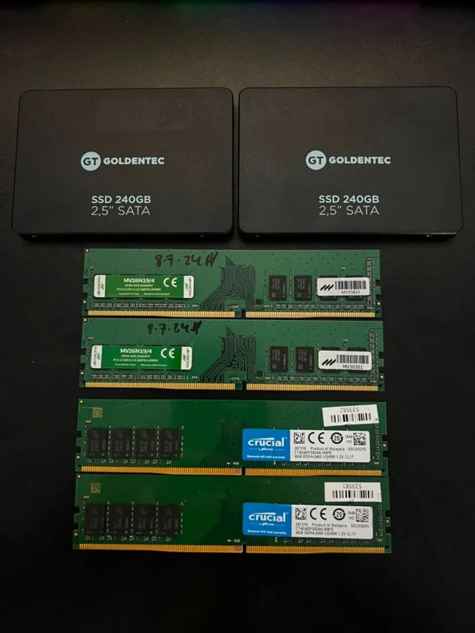SSD 240GB E MEMÓRIA RAM DDR4