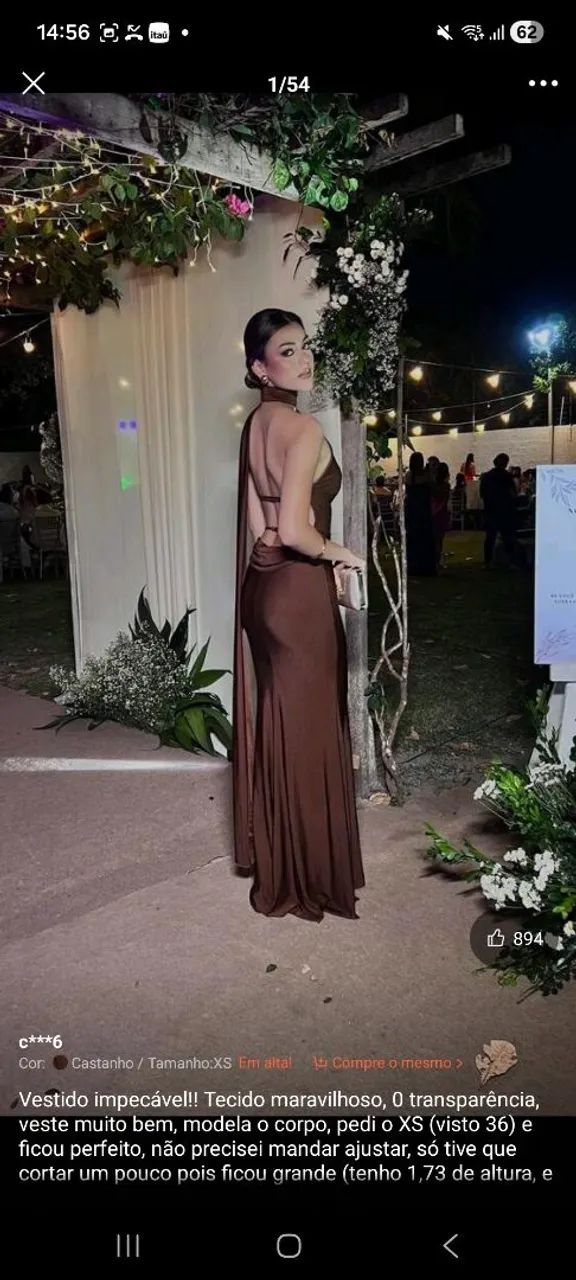 Vestido Festa Marrom Madrinha - Foto 2
