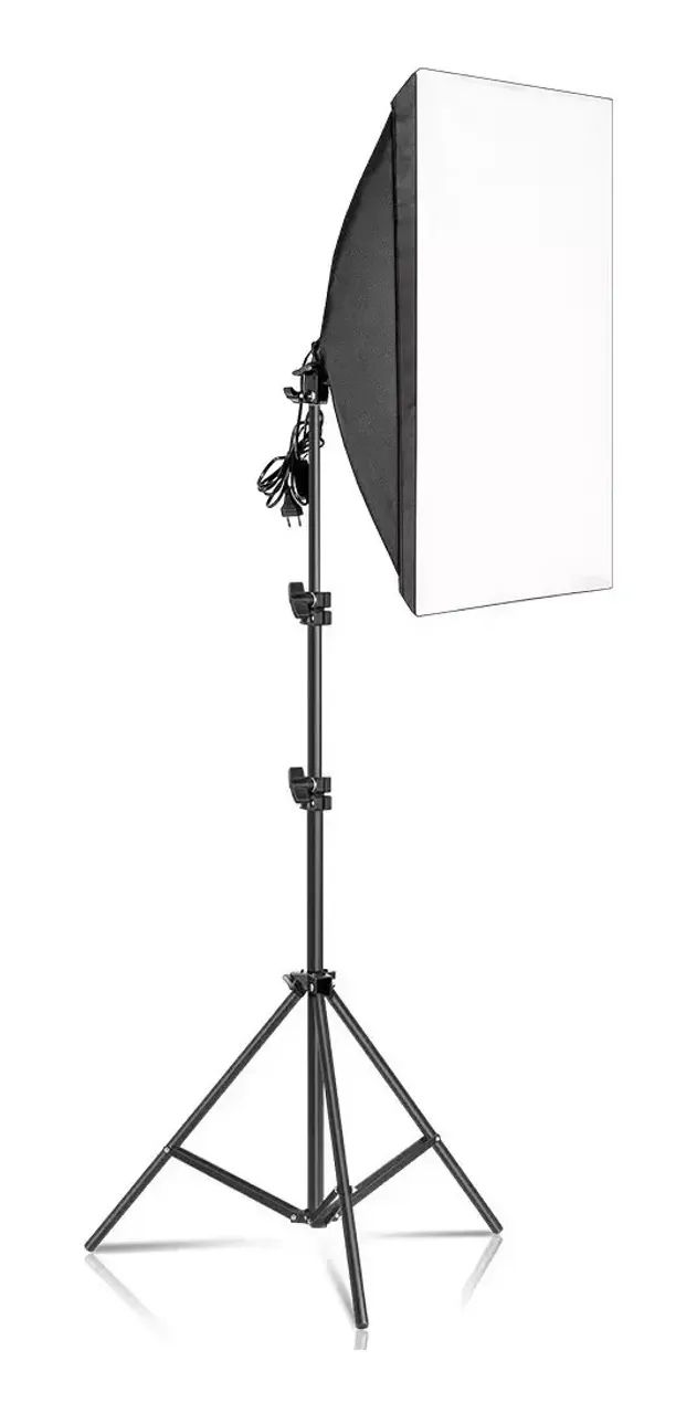 Kit Luz Softbox 50x70 Cm Contínua + Tripé 2m E27 Estúdio - Foto 2