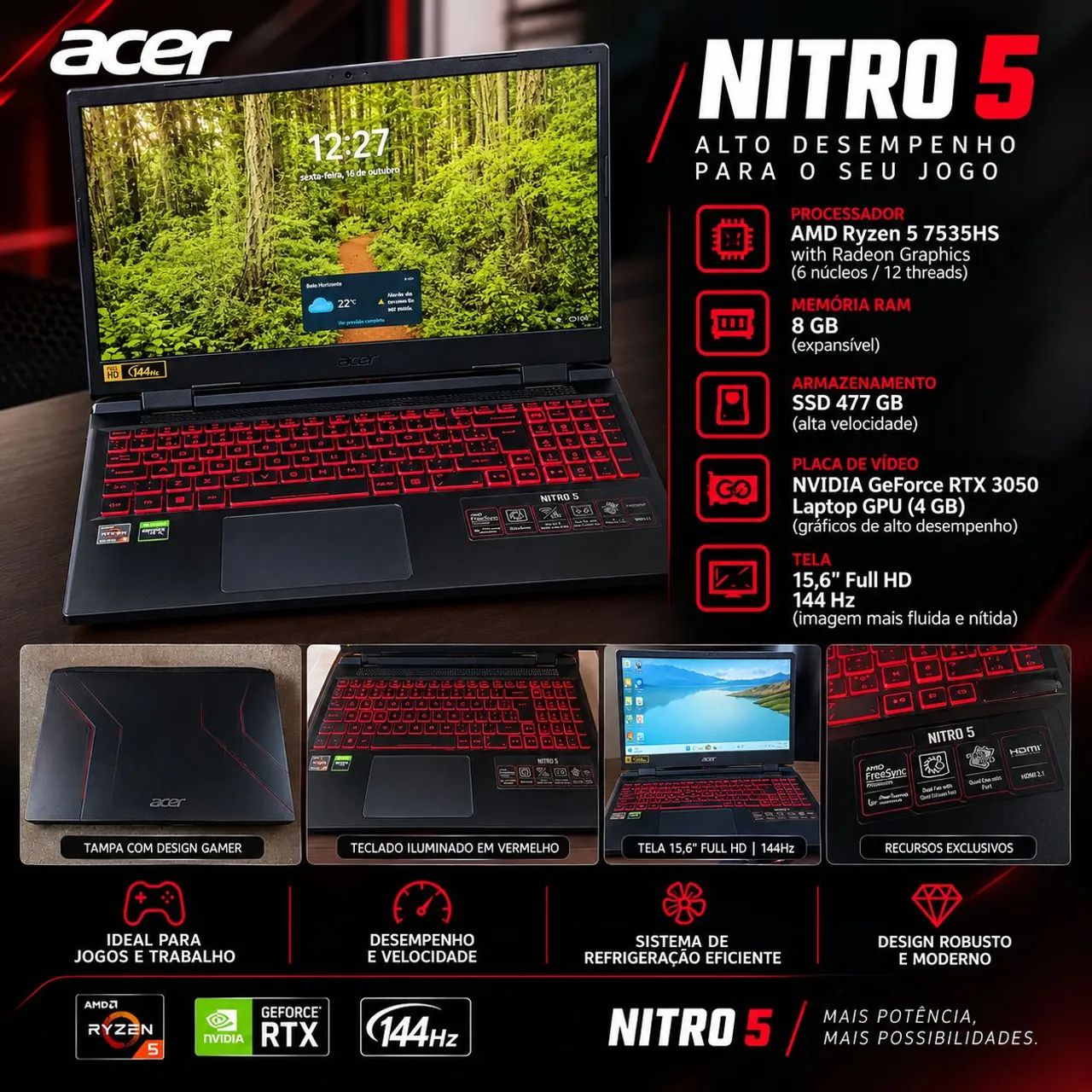 Notebook Gamer Acer Nitro 5