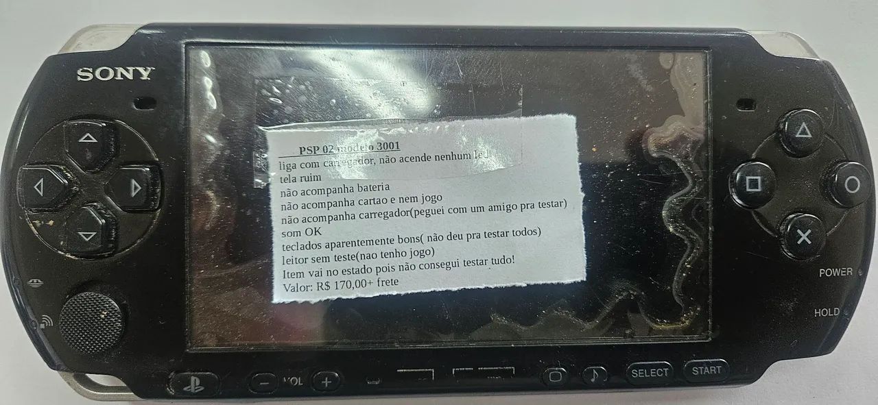 Psp 3001 danificado - Peças e Acessórios de Vídeo Game - Saci
