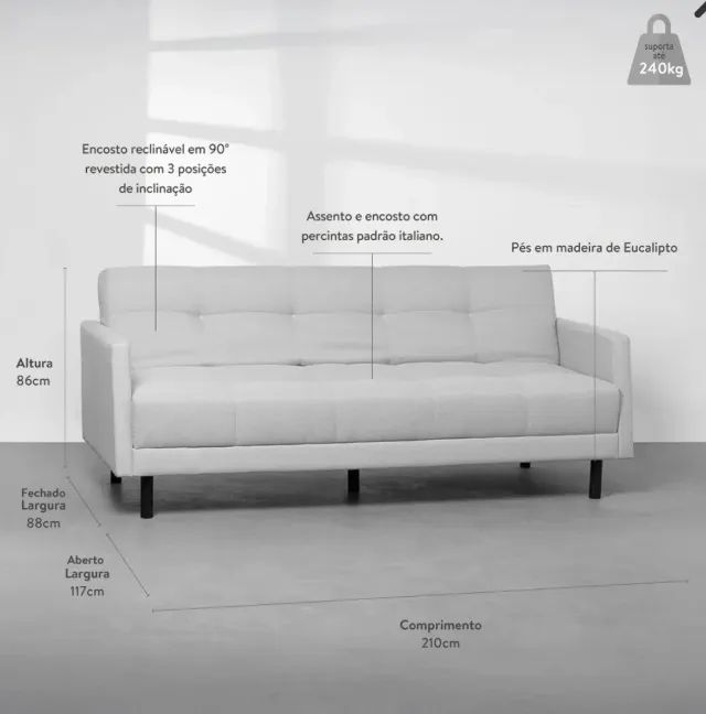 Sofá cama (Abra Casa)