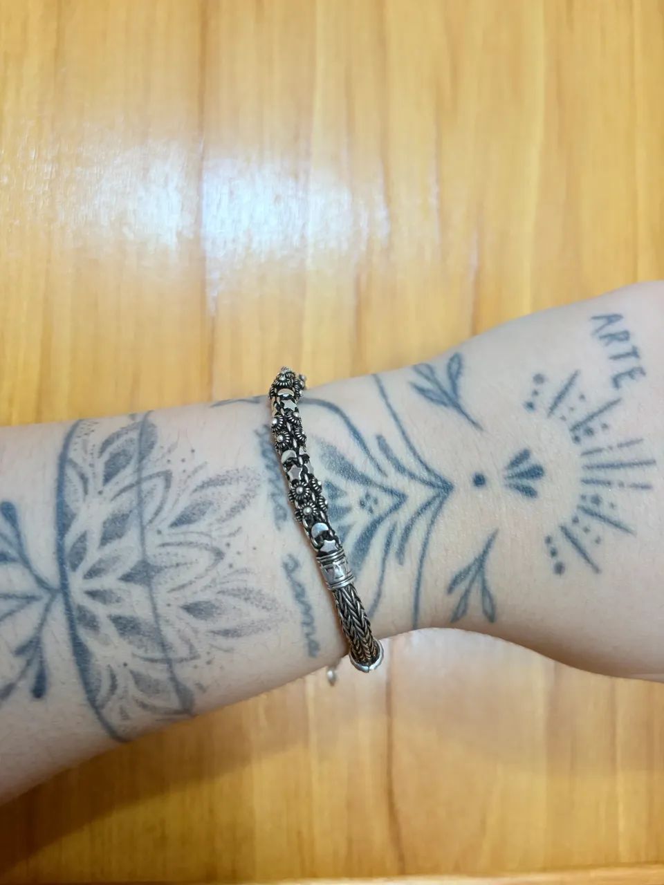 pulseira de prata bali envelhecida roliça (nova)