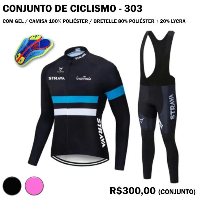 Conjunto de Ciclismo (Camisa Manga Longa com Calça) com Gel - Foto 2