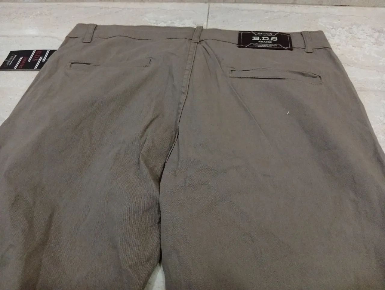 Calça Sarja Masculina Bege 44 - Nova - Foto 4