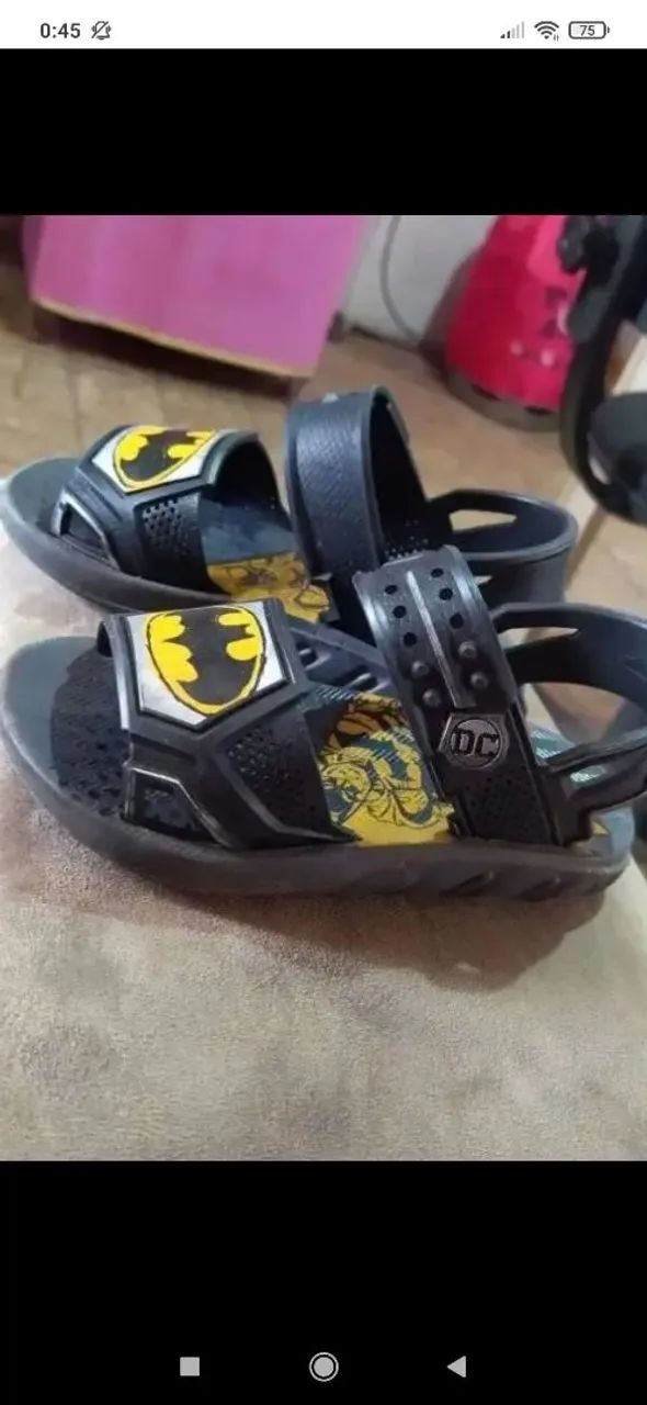 Sandália Batman tamanho 25
