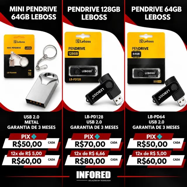 Pendrives Leboss USB 2.0 