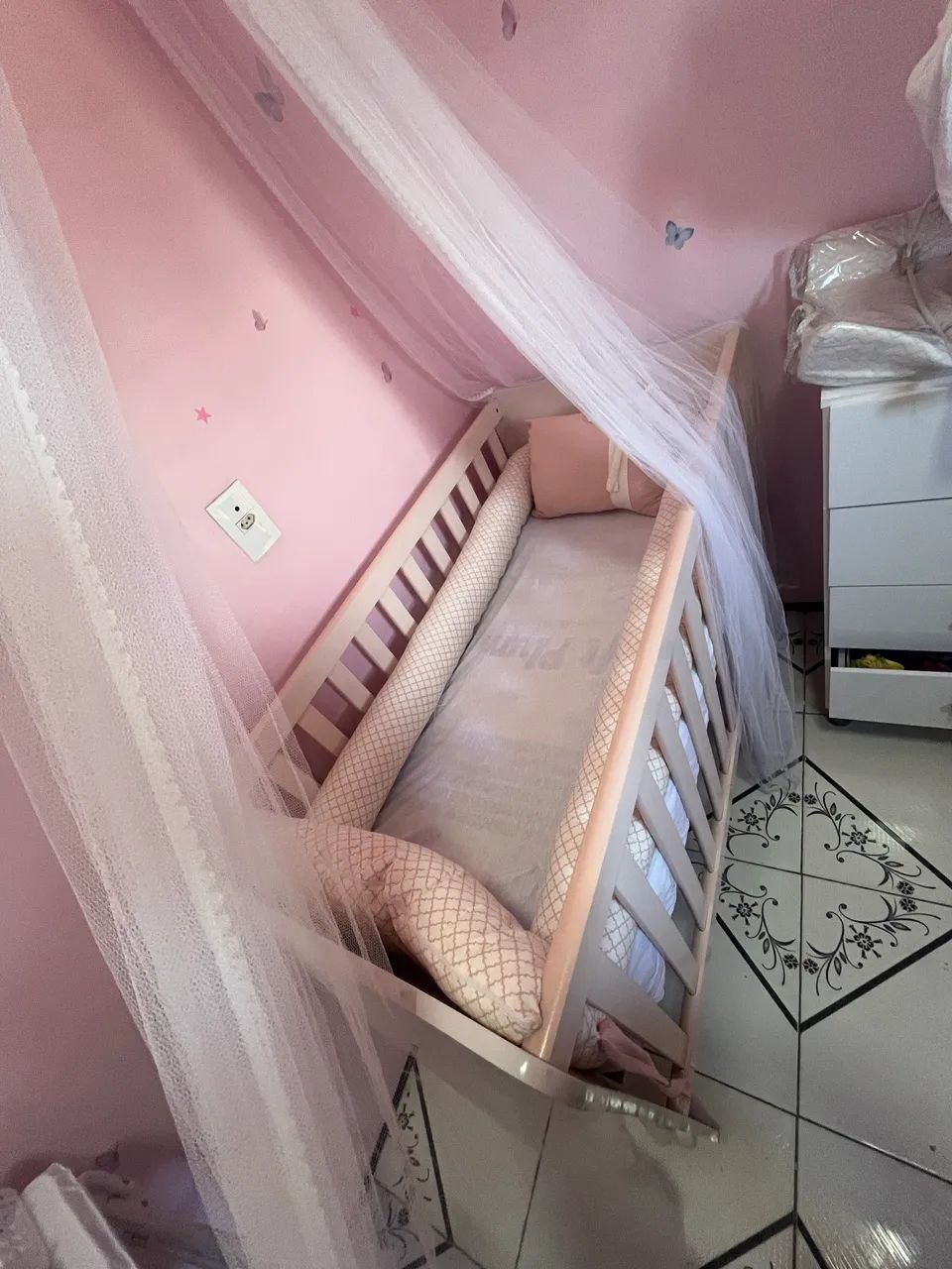 Berço cama de bebê completo 