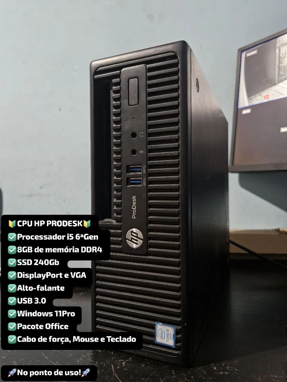 CPU HP PRODESK i5 6ª Gen - 8GB - SSD240GB  - Win11 Pro + Office - Ótimo pra usar coml PDV 