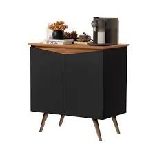 Buffet Aparador Encanto 2Pts Preto.Nature Maria Moveis - Entrega Rápida! 