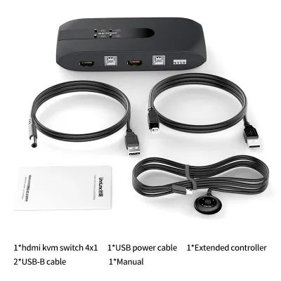 Switch KVM HDMI de 4 portas