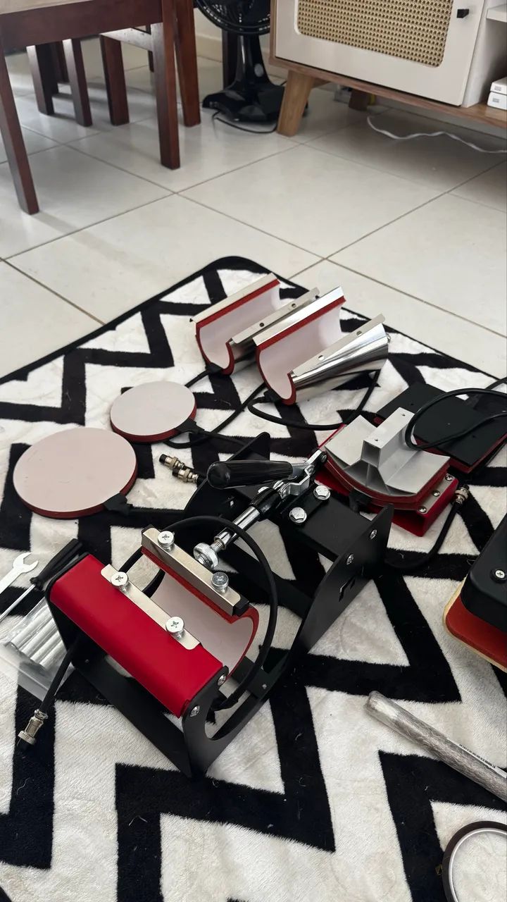 Prensa Térmica 8x1 Sublimação Caneca Camiseta Bones Pratos Cor Caneta E Long Drink - Foto 4