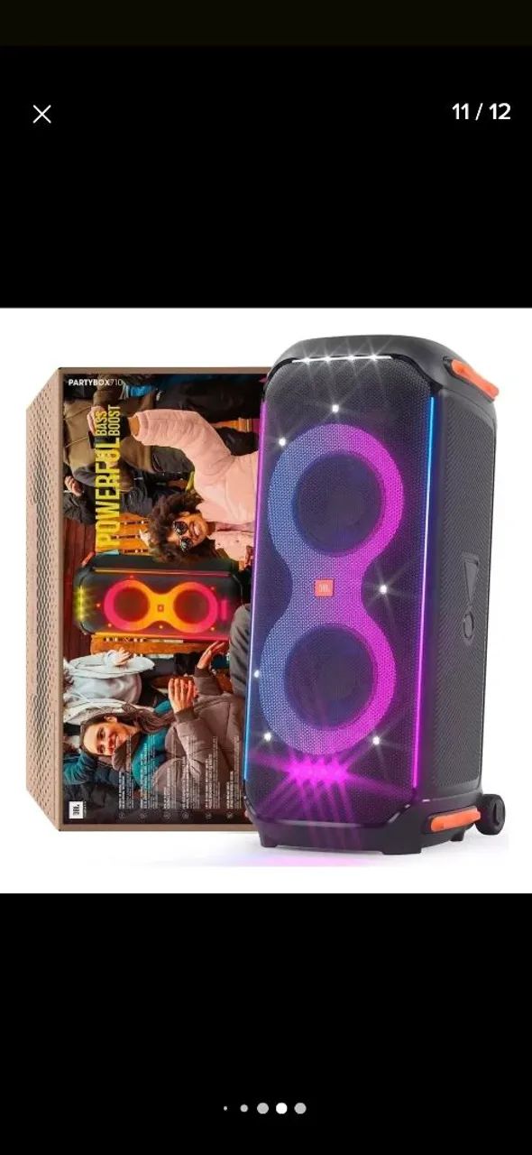 Caixa de som partybox 710 com 2 microfone 