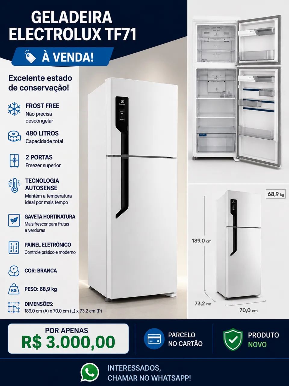 GELADEIRA ELECTROLUX TF71