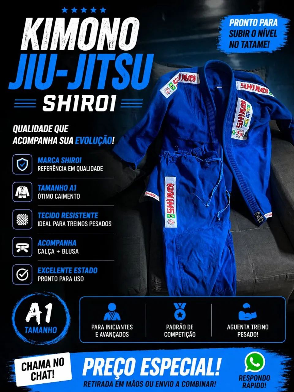 Kimono Trançado + Calça A1 jiu jitsu