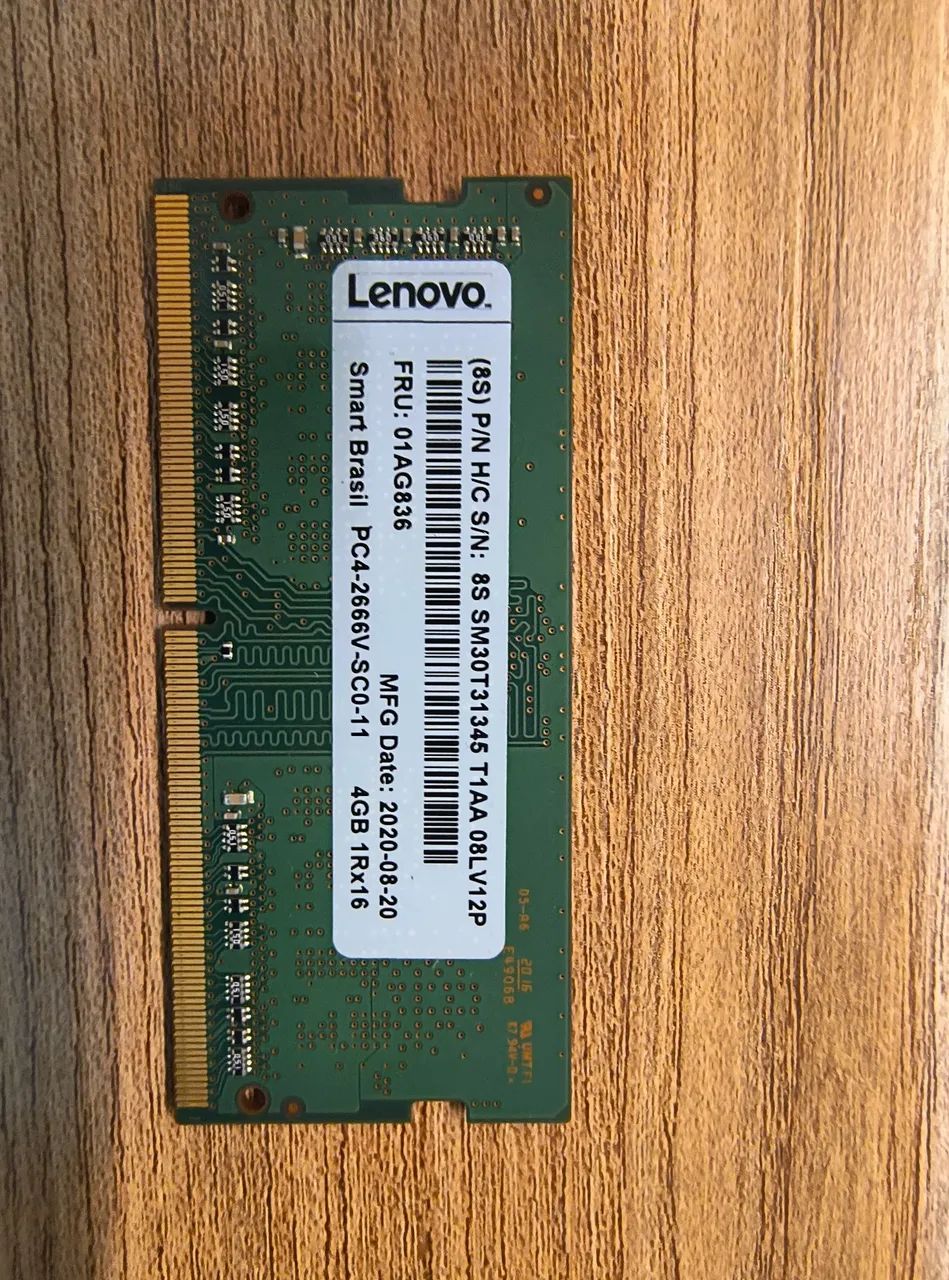 Memória ram de 4GB, ddr4, Lenovo 