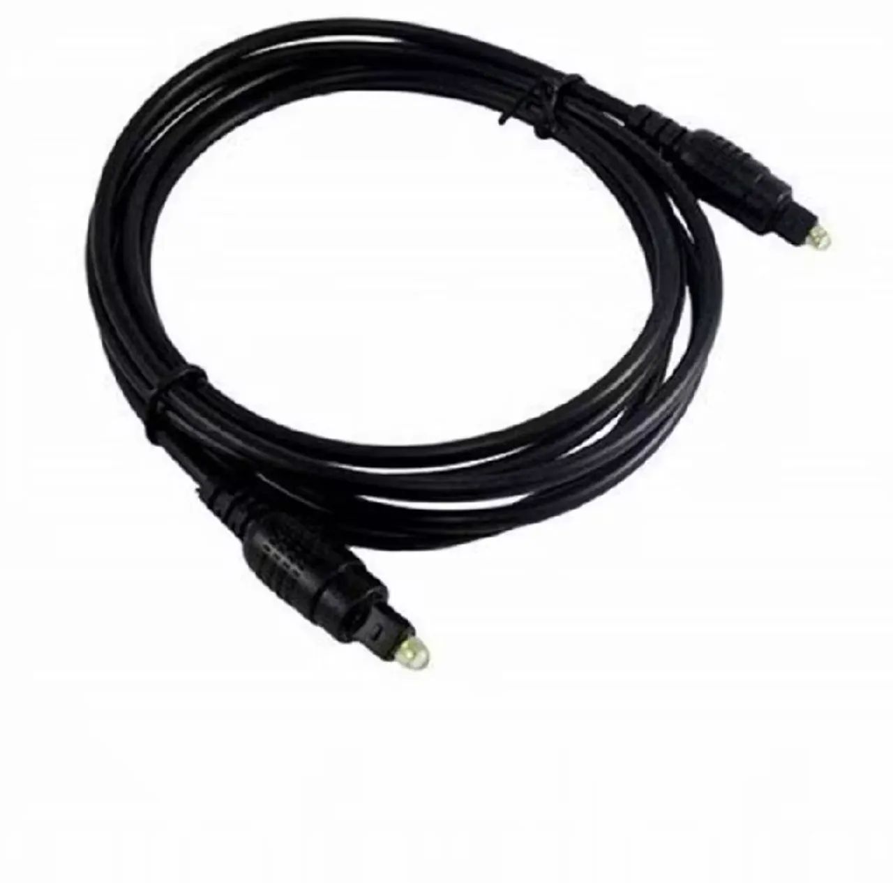 Cabo De Áudio Óptico Digital 2 Metros Toslink 2m Plug Gold