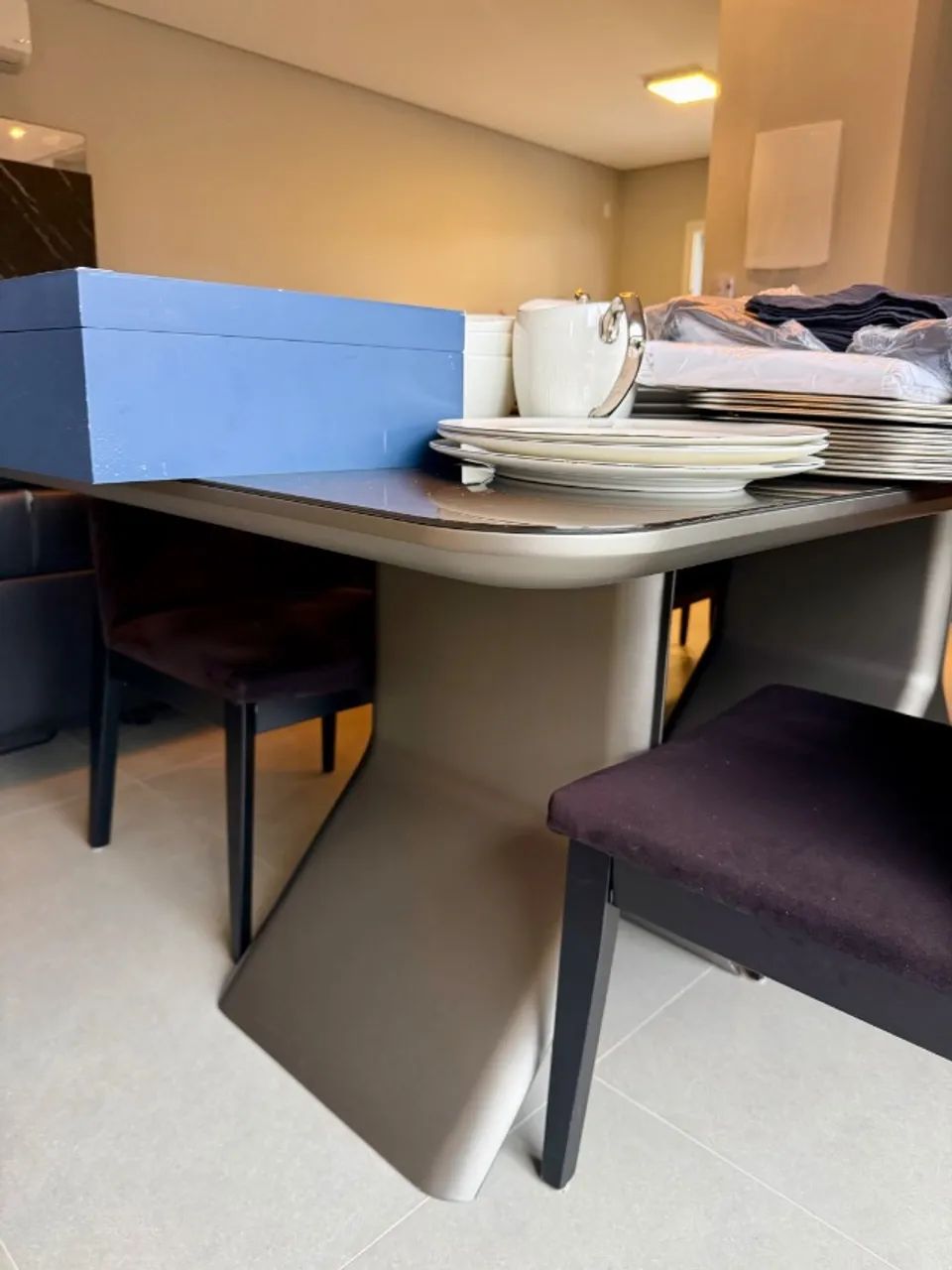 Mesa de Jantar Premium Grafite 6 lugares  - Foto 2