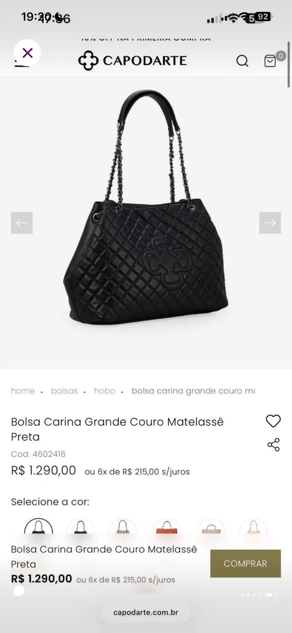 Bolsa capodarte couro 