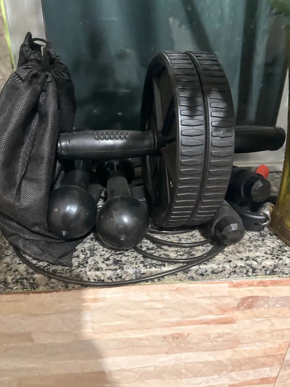 Esteira, bicicleta com elíptico, elásticos, peso, tapete acolchoado - Foto 3