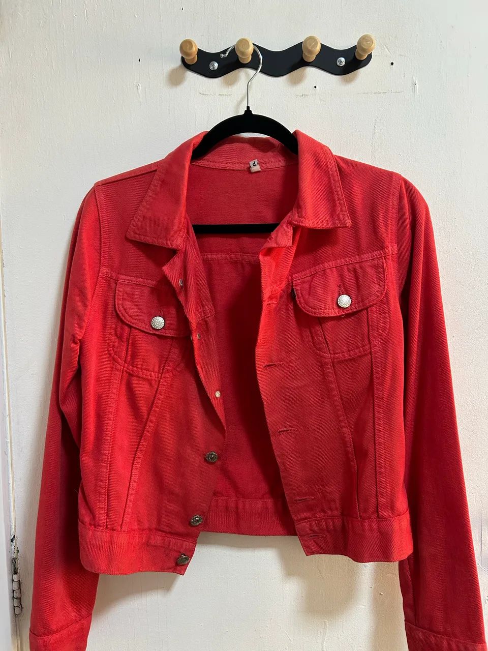 Jaqueta Jeans Vermelha 