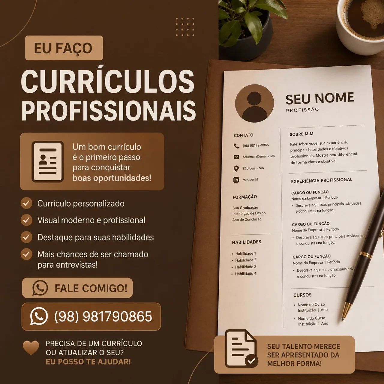 Faço currículos 