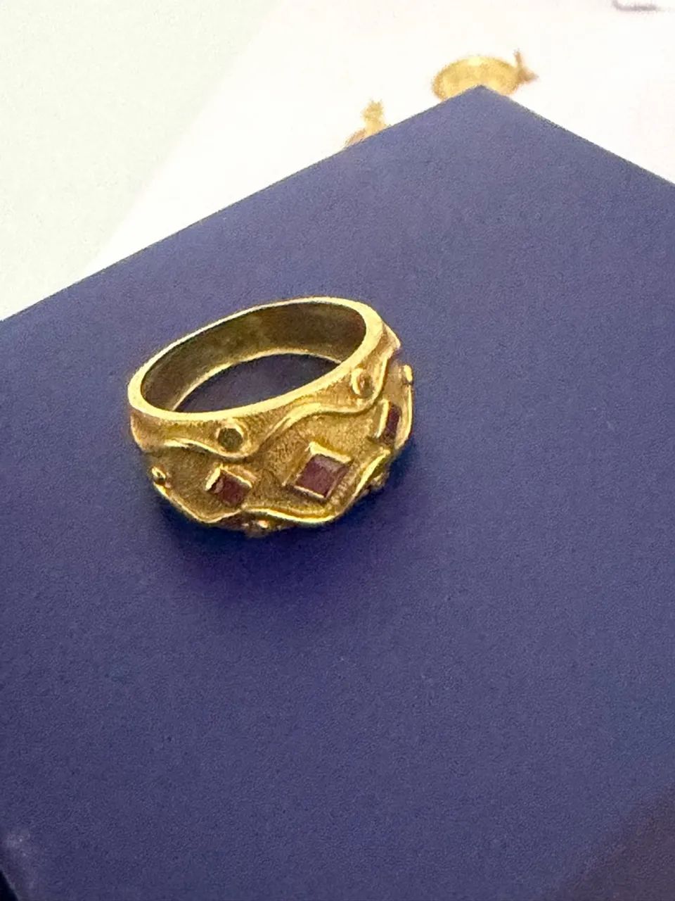 Anel ouro 18k rubi e diamantes - Foto 3