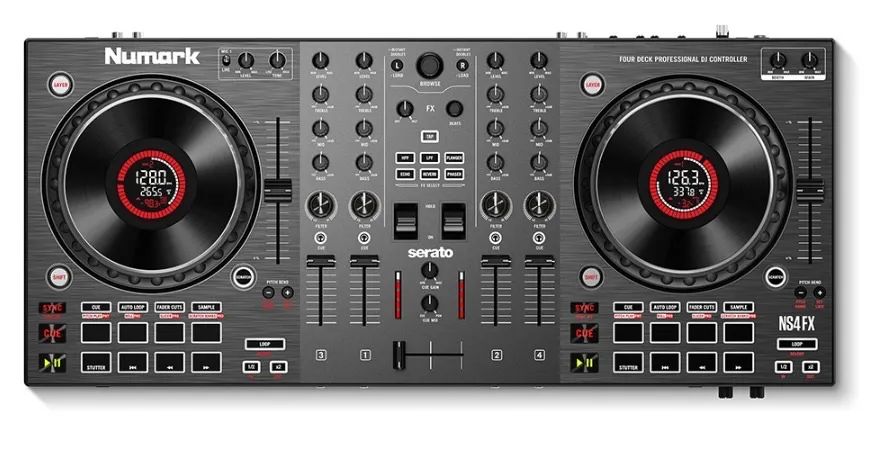 Controladora DJ Profissional Numark NS4FX, com case e suporte - Foto 4